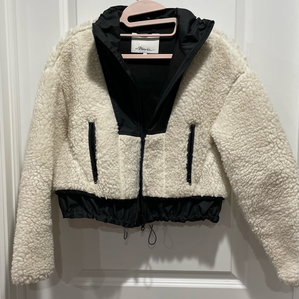 3.1 Phillip Lim Cropped Sherpa Bomber Jacket Size XS - Picture 8 of 10